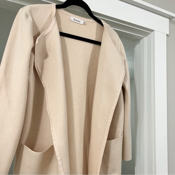 Elegant Beige Longline Cardigan by Anabess - Perfect Layering Piece - Picture 9 of 9